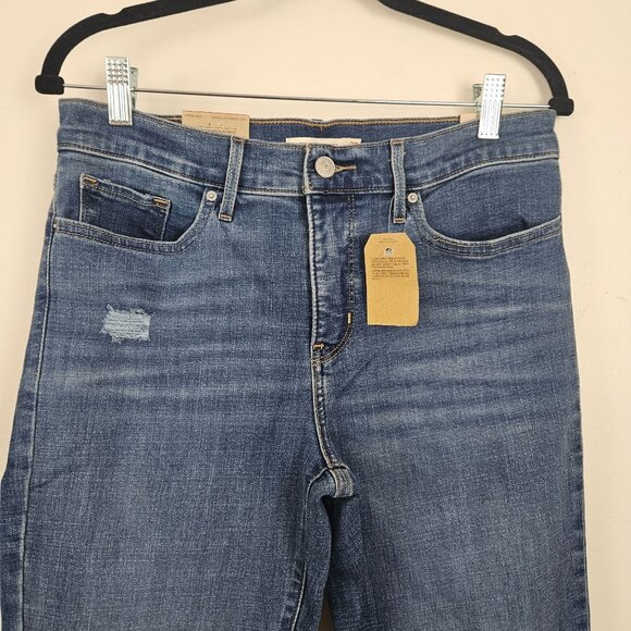 Levis Womens Blue Jeans Size 8 Medium 311 Skinny Shaping W29 L30 Distressed Deni - Picture 3 of 13